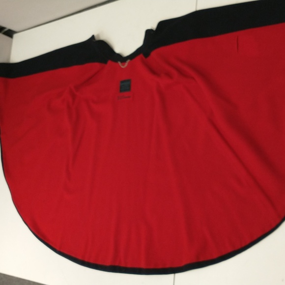 Vintage Wool Cape Navy Blue w Red Lining Nurse w Trim Cover Quality moth damage - Picture 12 of 16